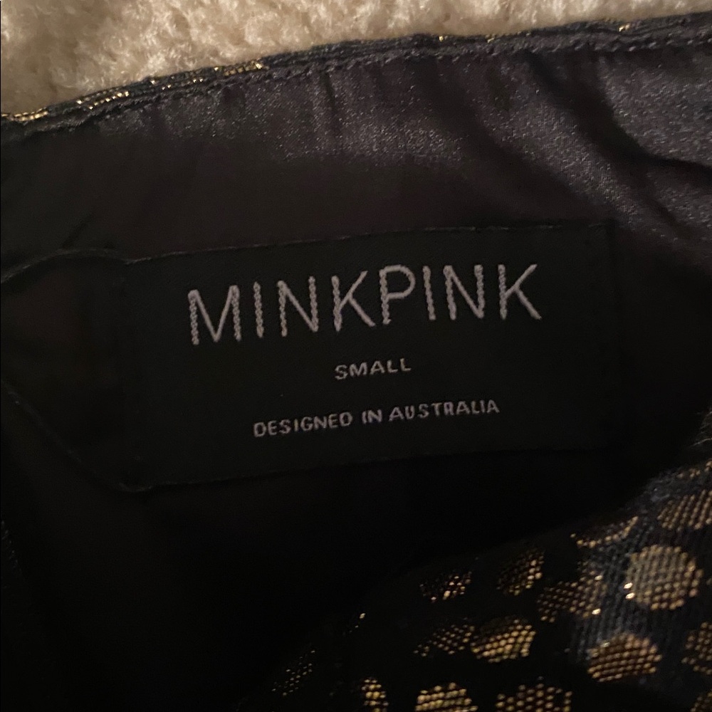 Mink Pink Isabella mini dress black and gold size small NWT - Picture 13 of 13